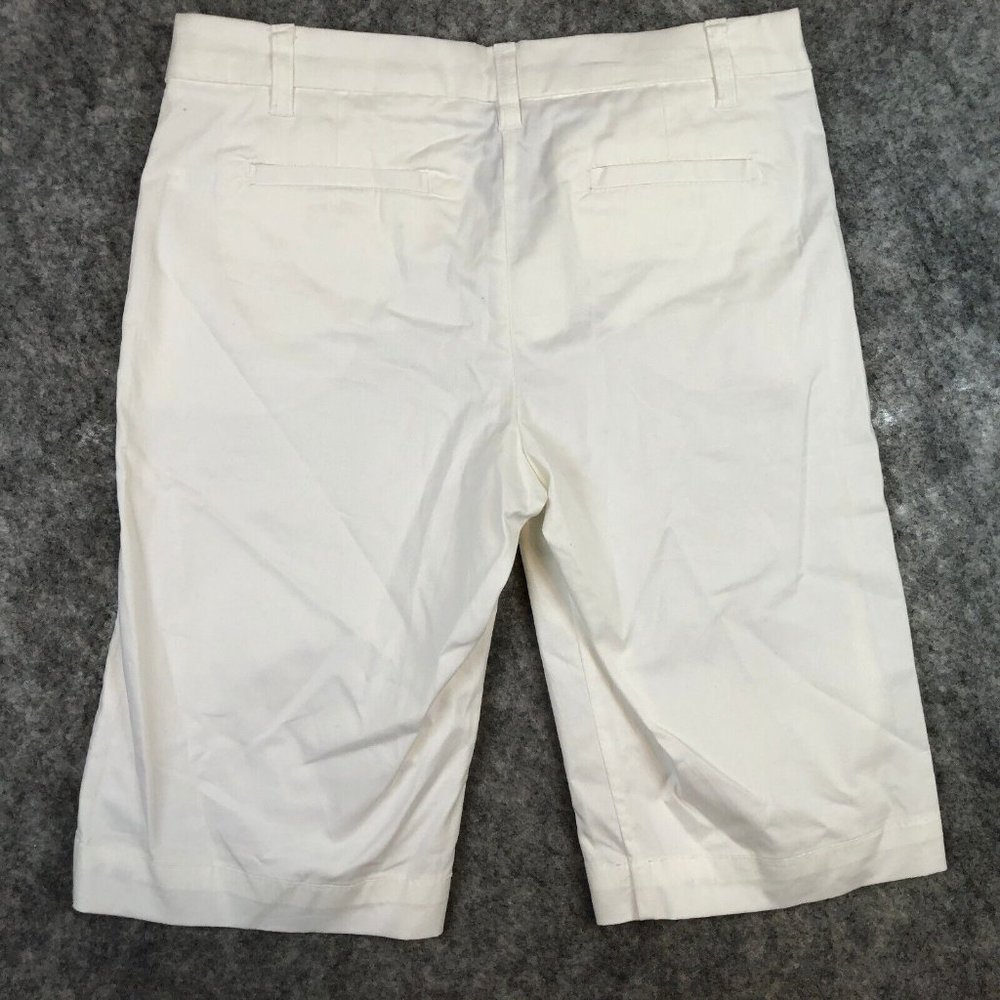 New York Co Shorts 6 28 White Mid Rise Bermuda Chino Work Casual Uniform Solid - Picture 8 of 9